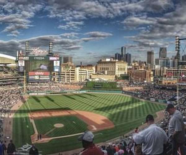photo of Detroit downtown CoAmerica ballpark for car shipping