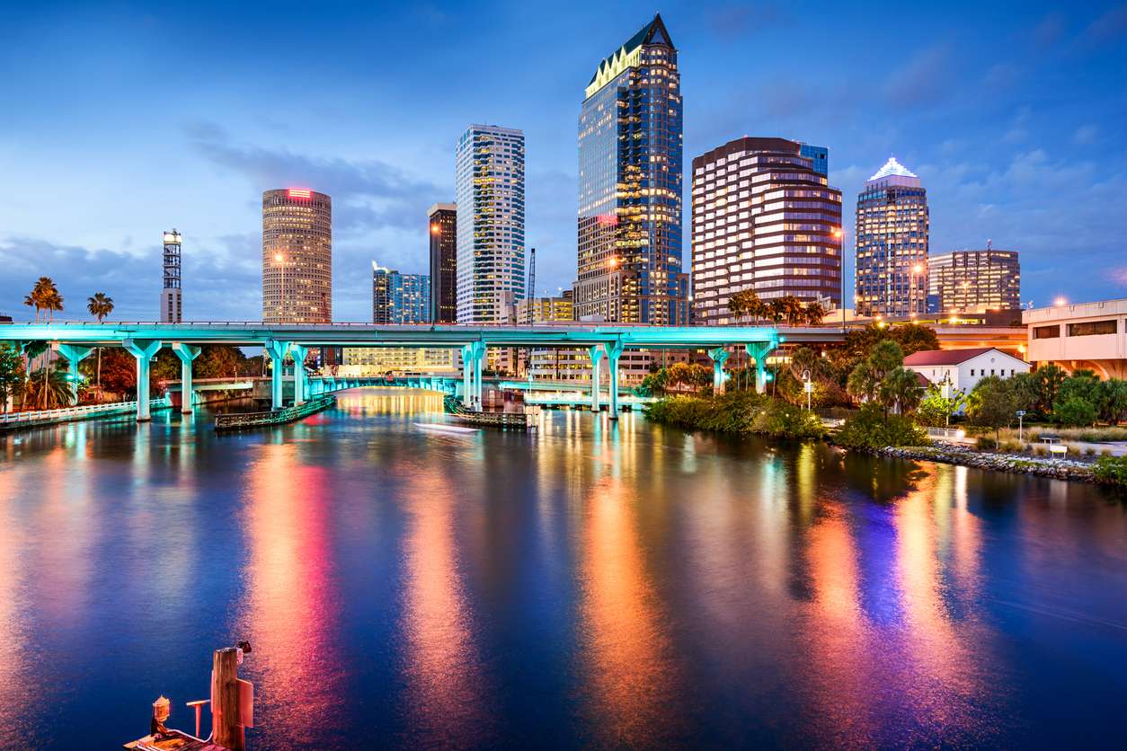 photo of Tampa, Florida, USA downtown city skyline over the Hillsborough River vehicle shipping prices